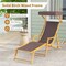Adjustable Canopy Birch Wood Foldable Beach Chaise Lounge Chair - 67" L x 24.5" W x 48.5"-55" H